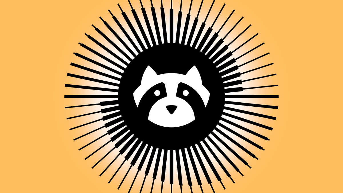 The mascot for Ubuntu 26.04 LTS "Resolute Raccoon" with a raccoon's face surrounded by rods pointed outward, over an orange and white background.